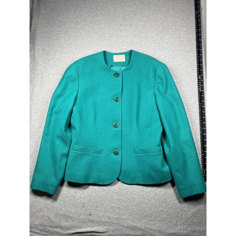 Pendleton Short Blazer 100% Virgin Wool‎ USA Lined Velvet Buttons